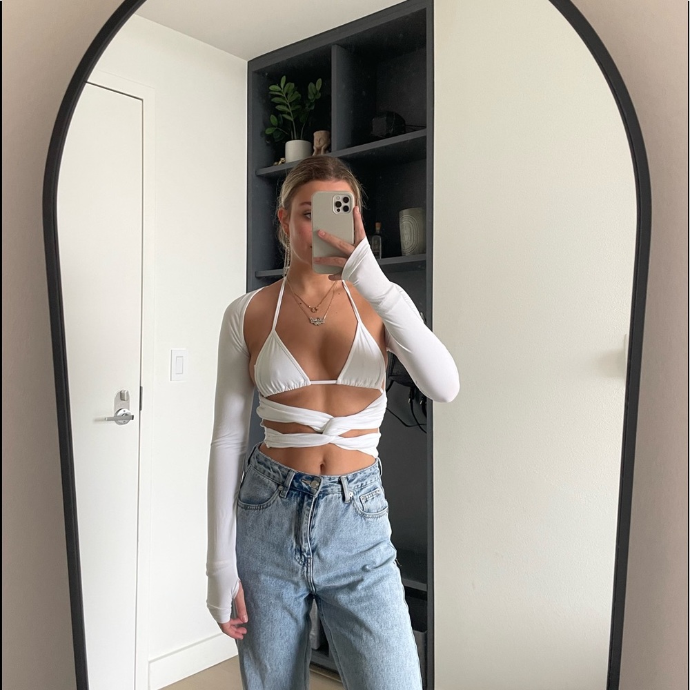 I AM GIA White Two Piece Top
